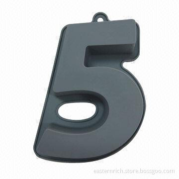 Silicone number cake mold, number 5